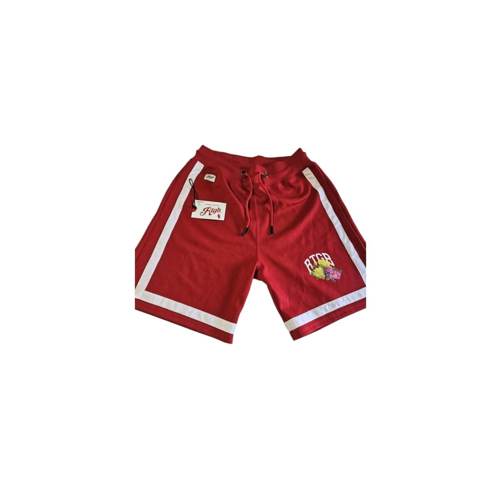 RTGB Sweat Shorts Red With White Outline Stretch Fit On Waist Size 1X Mens
